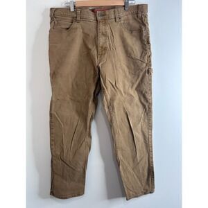 Dickies Mens Flex Duck Carpenter Pants Brown Utility Workwear DU805RBD 38x30